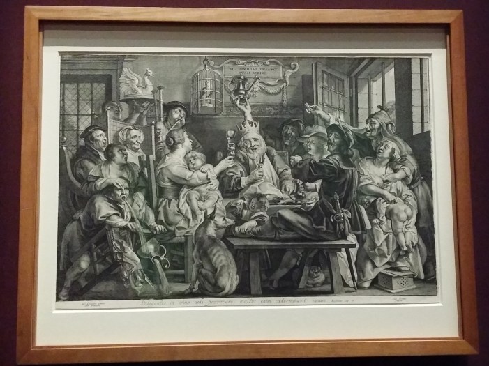 Die etwas derbere Variante von festlichen Lustabrkeiten: "Der Bohnenkönig", Paulus Pontius nach Jacob Jordaens (um 1640)