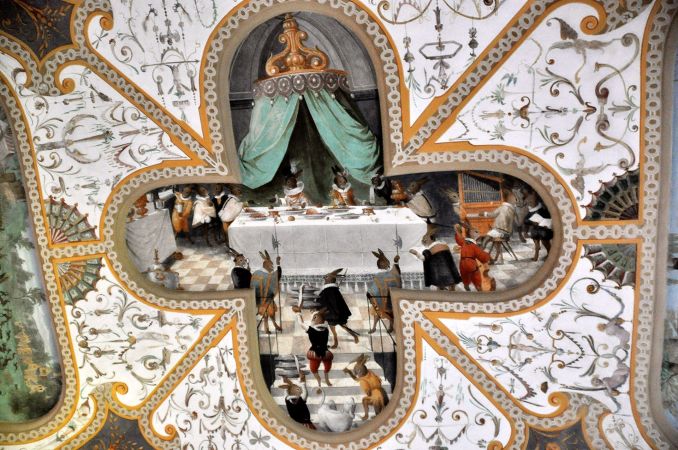 Verkehrte Welt. Fresken im Schloss Bučovice (CZ). Künstler ?