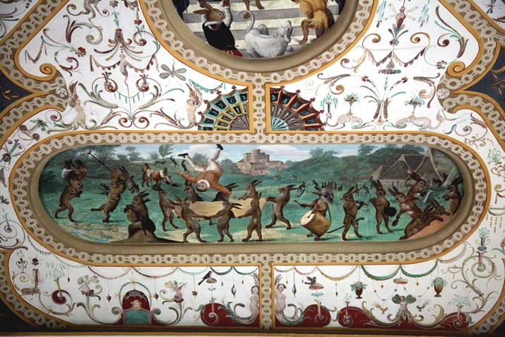 Verkehrte Welt. Fresken im Schloss Bučovice (CZ). Künstler ?