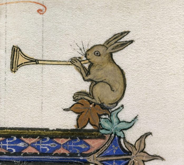 Musikalischer Hase 2. Petrus Comestor, Historia scholastica ('Ashridge Petrus Comestor'), England ca. 1283-1300 (British Library, Royal 3 D VI, fol. 234r)
