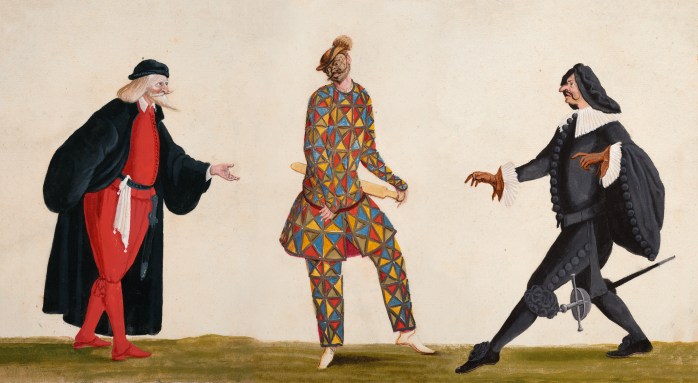 Pantalone, Arlecchino, CapitanoLodovico ( Ottavio Burnacini, Wien um 1680) © Theatermuseum, Wien