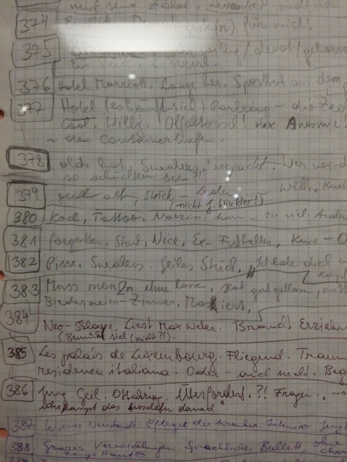 Sextagebuch eines schwulen Mannes (stichwortartige Einträge und kurze erinnerungsfragmente zu en Vorlieben der Sexpartner)